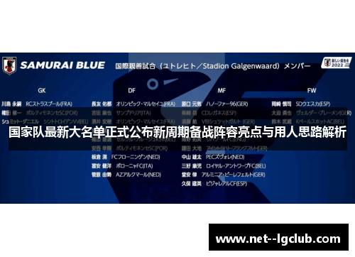 国家队最新大名单正式公布新周期备战阵容亮点与用人思路解析